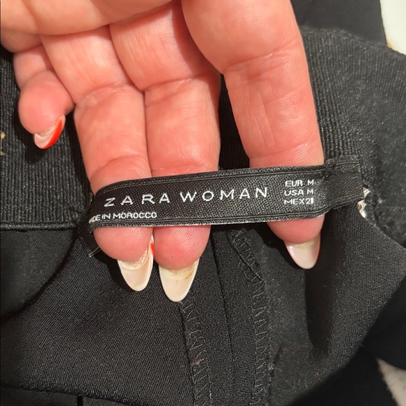 Zara Black Wide Leg Pants with Colorful Stripe - Picture 4 of 4